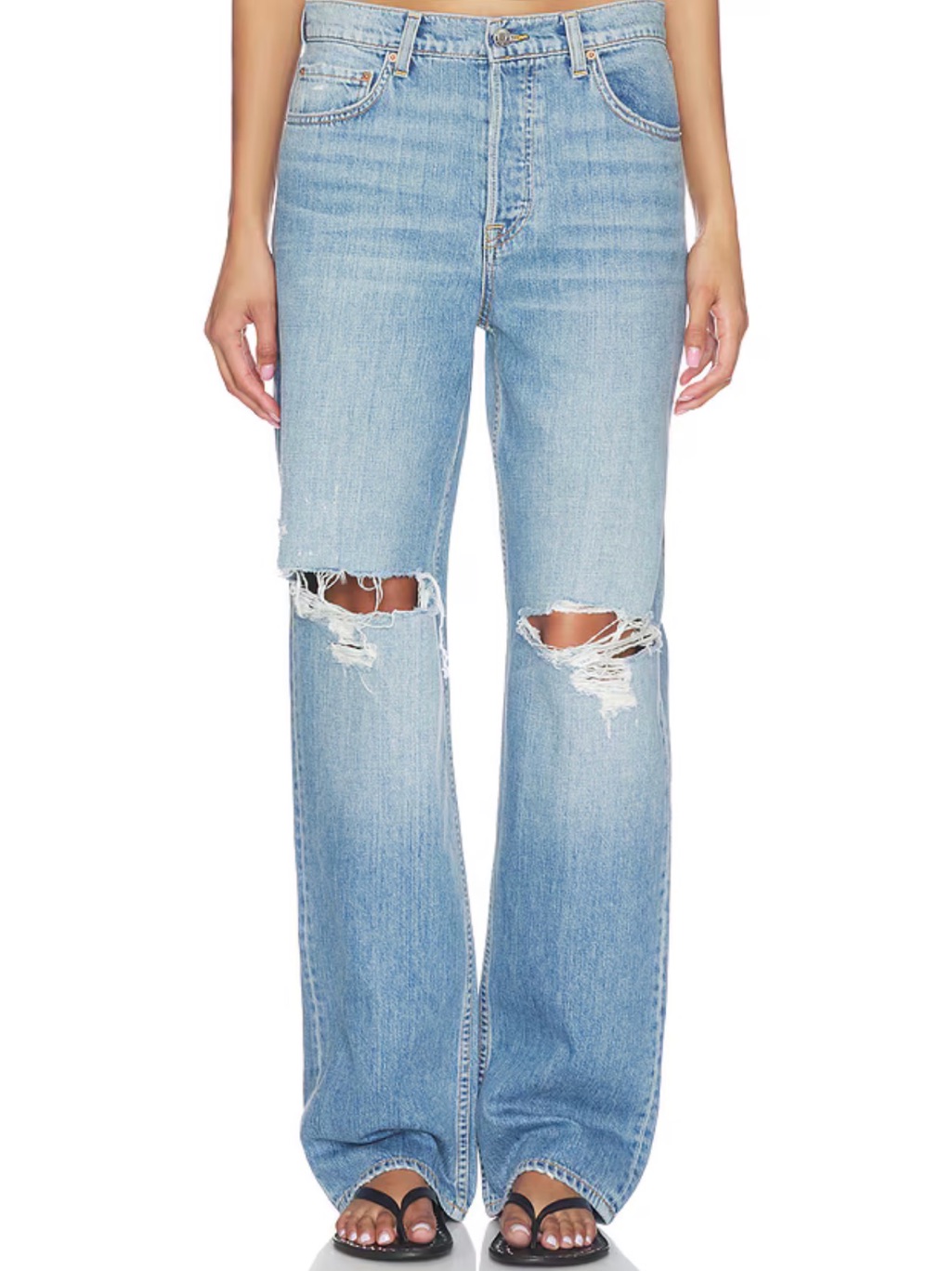 Grlfrnd Light Blue Distressed Jeans